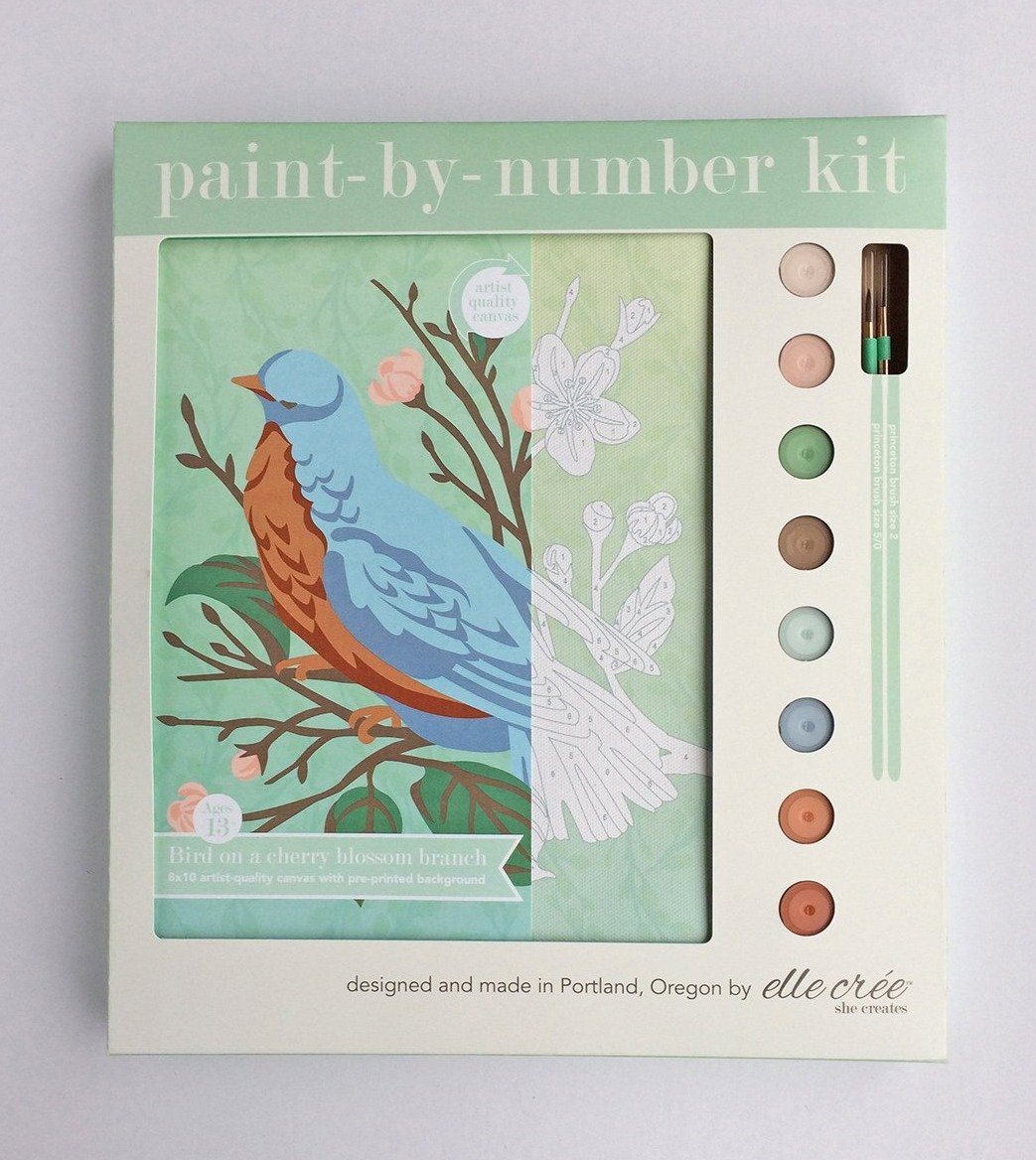 Bird &amp; Cherry Blossoms Paint-by-Number