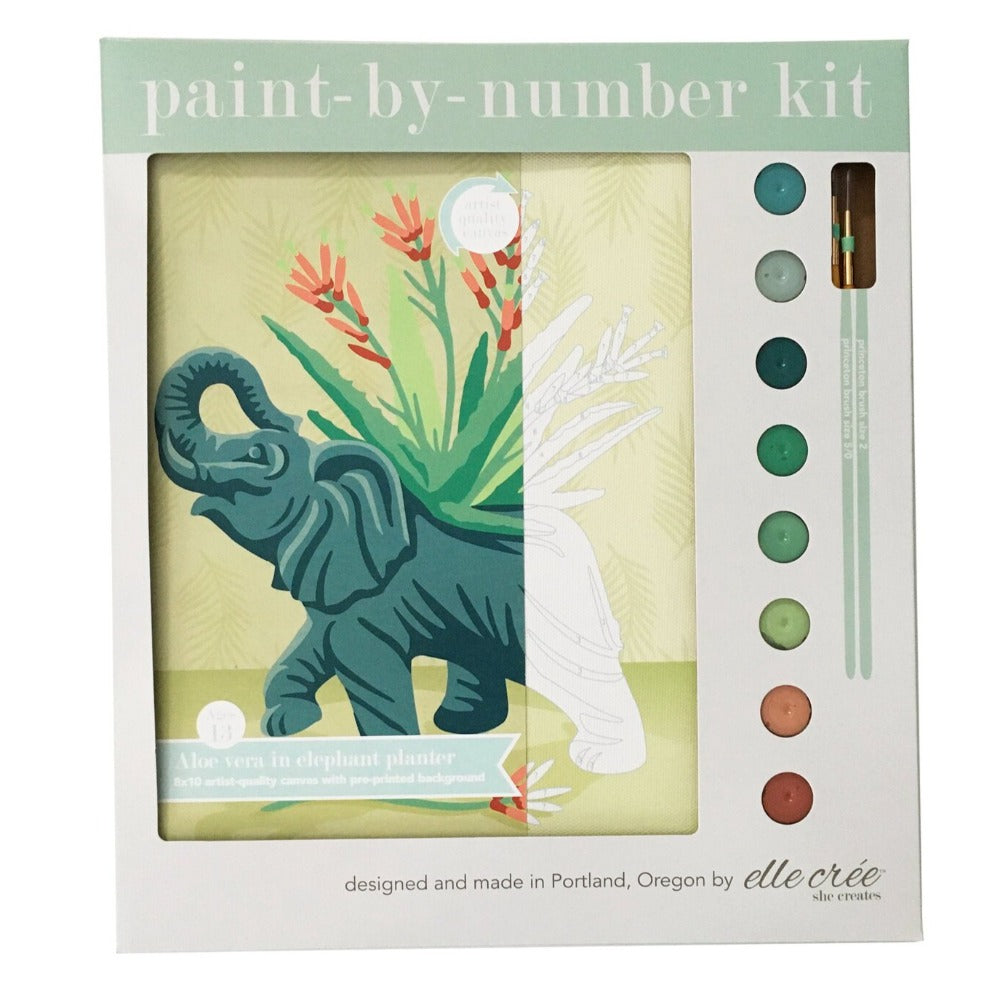 Elephant Planter Paint-By-Number