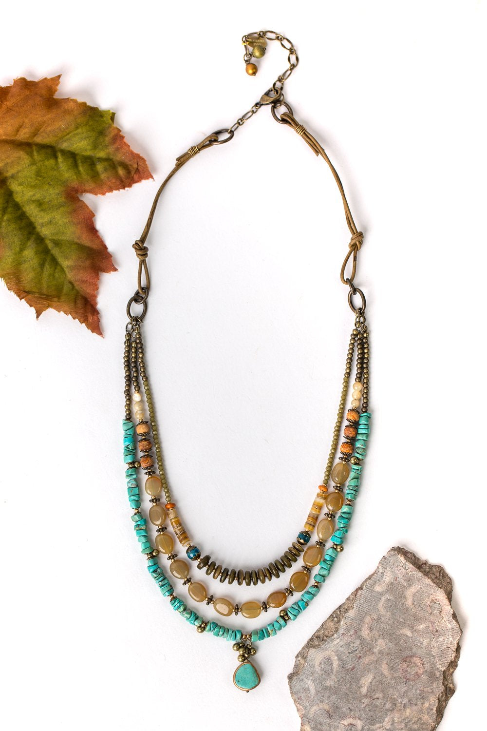 Falling Leaves Multistrand Necklace