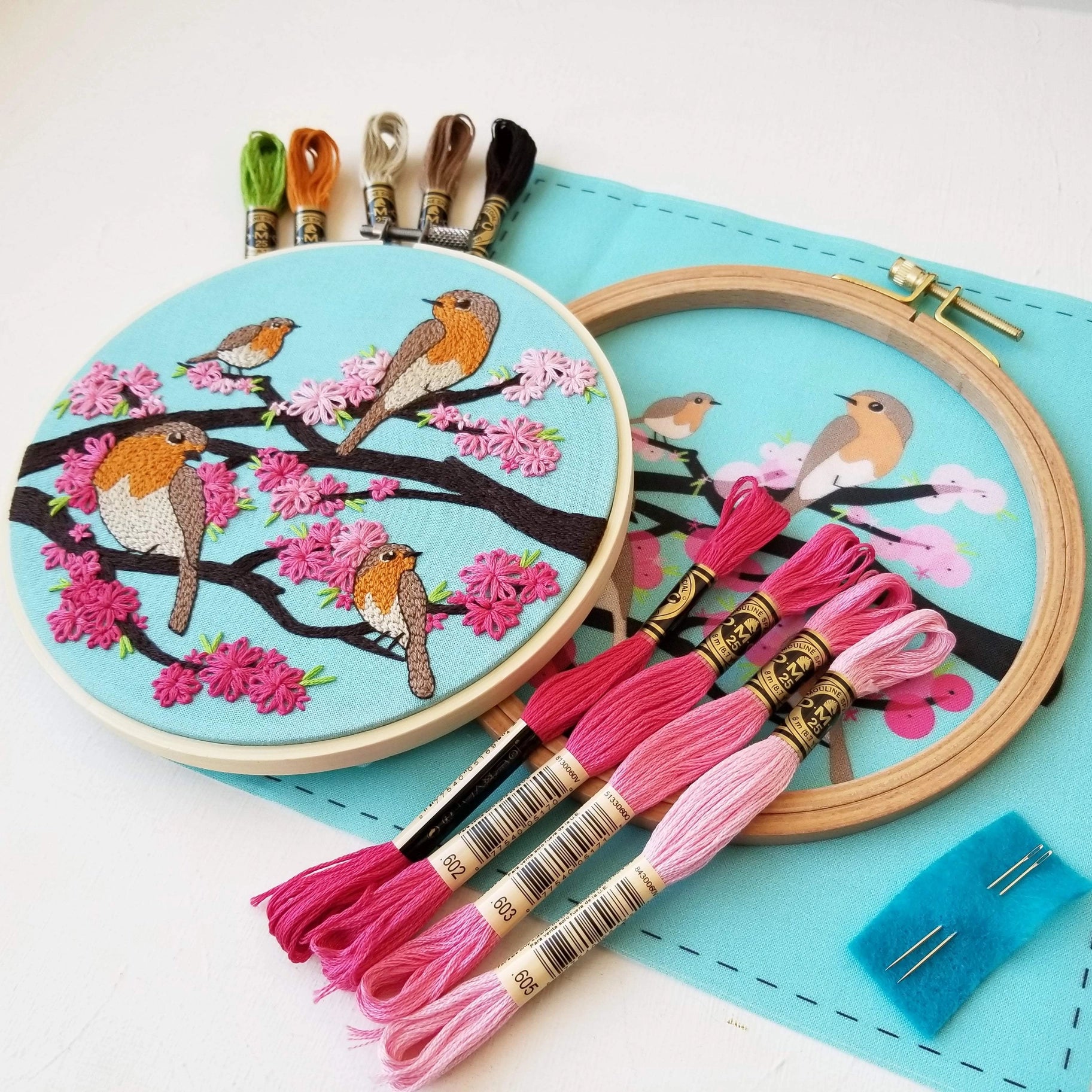 Spring Birds Embroidery Kit