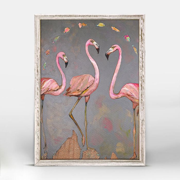 Flamingos &amp; Fish Mini Canvas