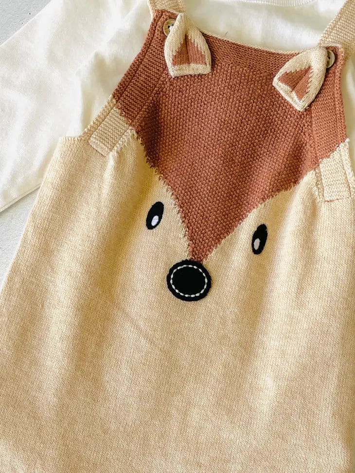 Fox Embroidered Baby Romper