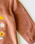 Giraffe Embroidered Baby Sweater Dress