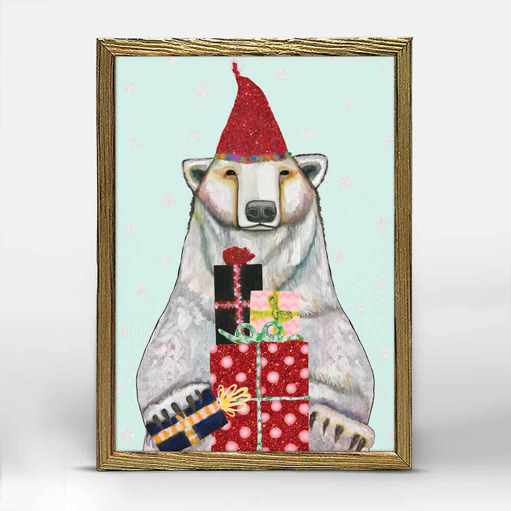 Festive Polar Bear Mini Canvas