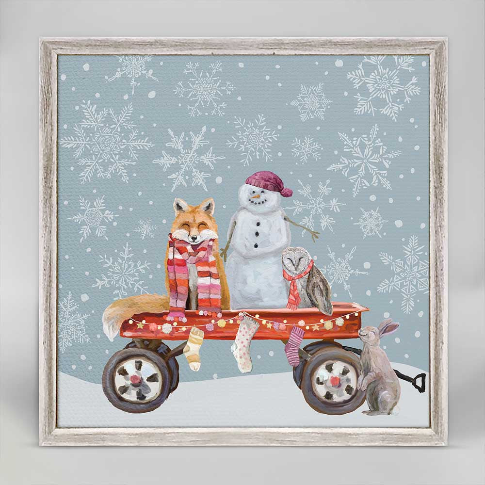 Holiday Red Wagon Ride Mini Canvas