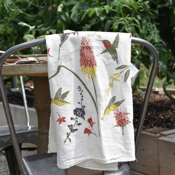 Hummingbird Garden Flour Sack Towel
