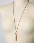 Knowledge Copper Bar Necklace