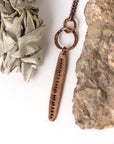 Knowledge Copper Bar Necklace