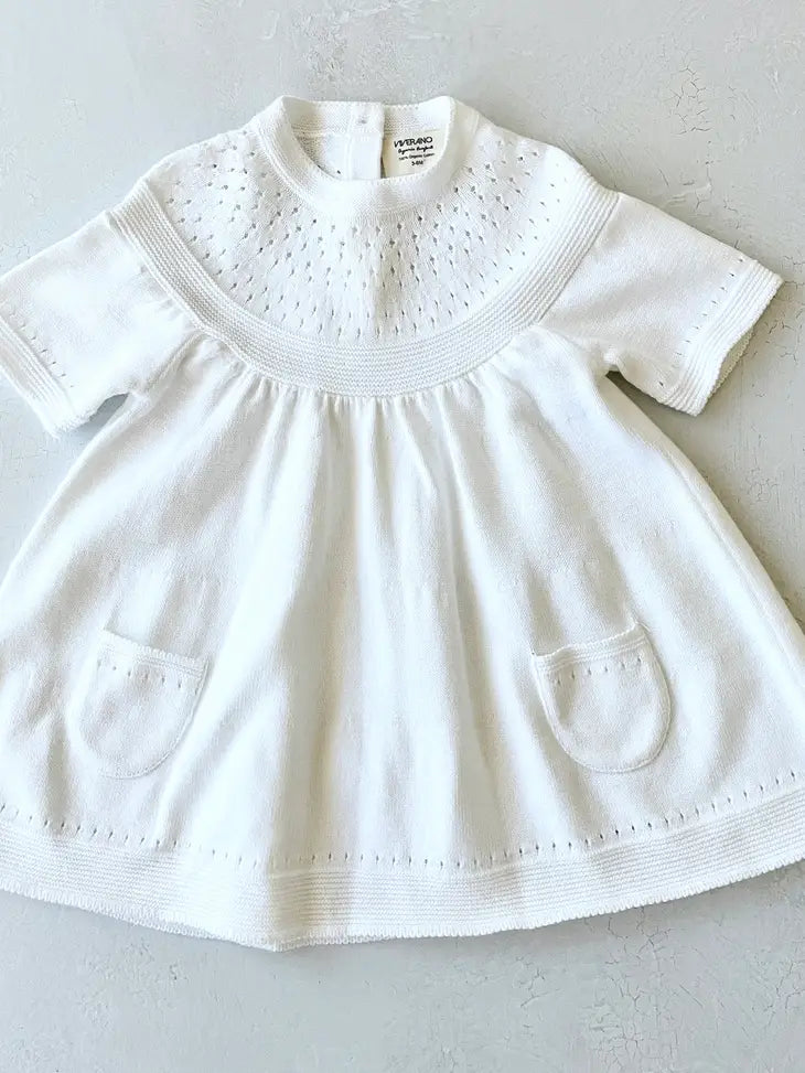 Milan Pointelle Knit Baby Dress