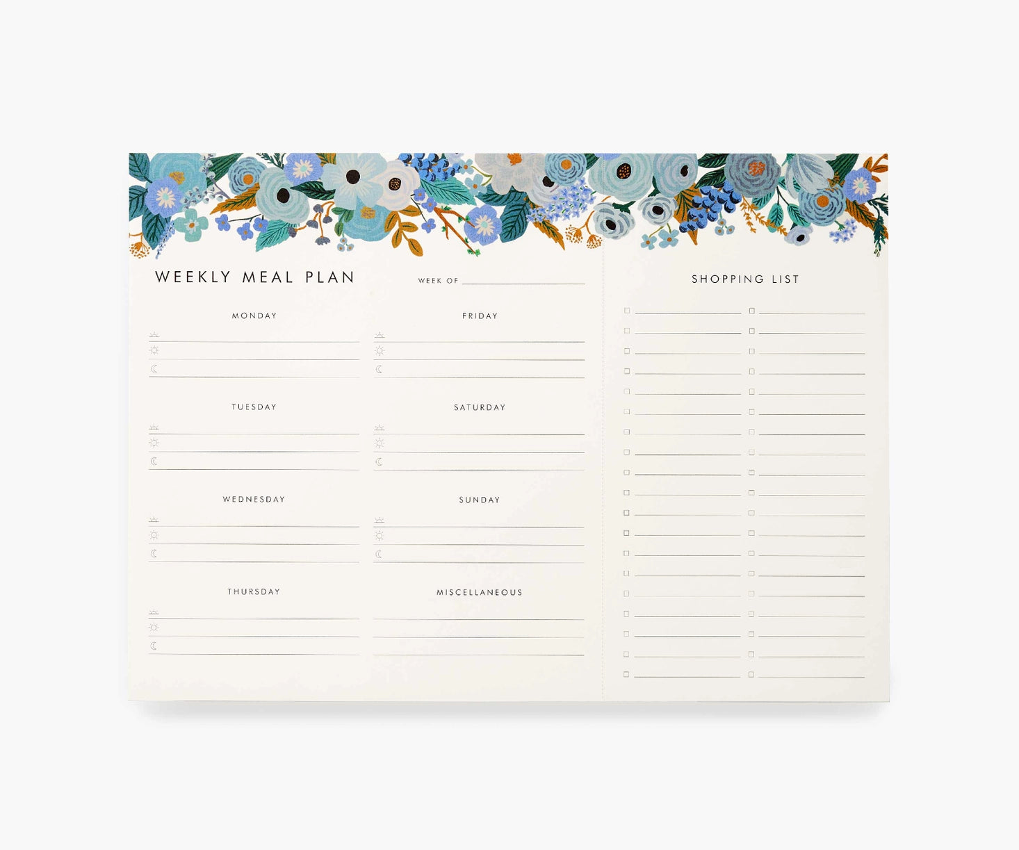 Garden Party Meal Planner