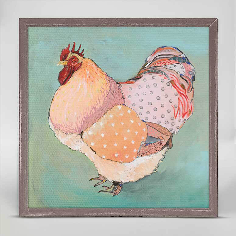 Patchwork Rooster Mini Canvas