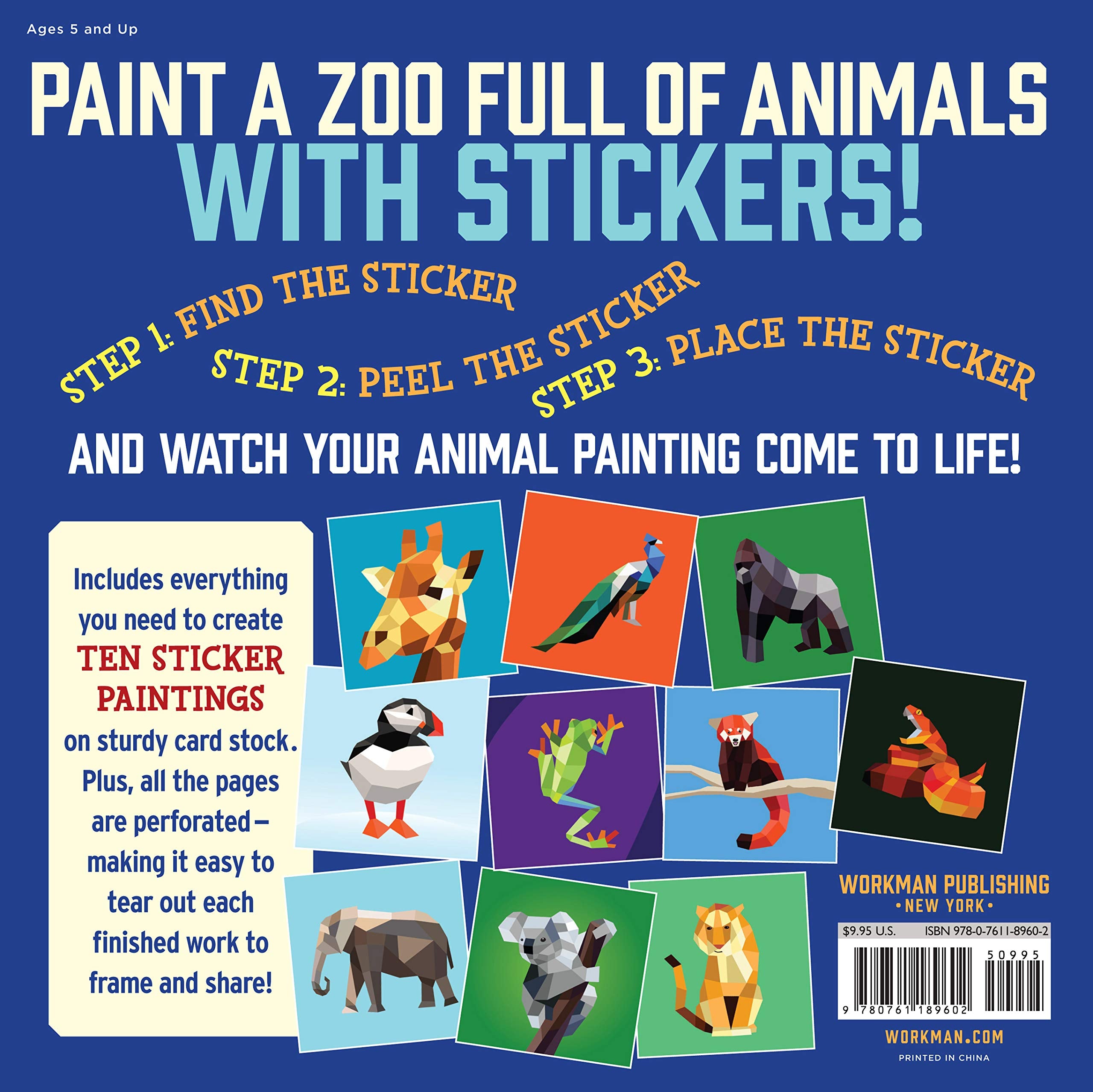 Paint by Sticker: Zoo Animals
