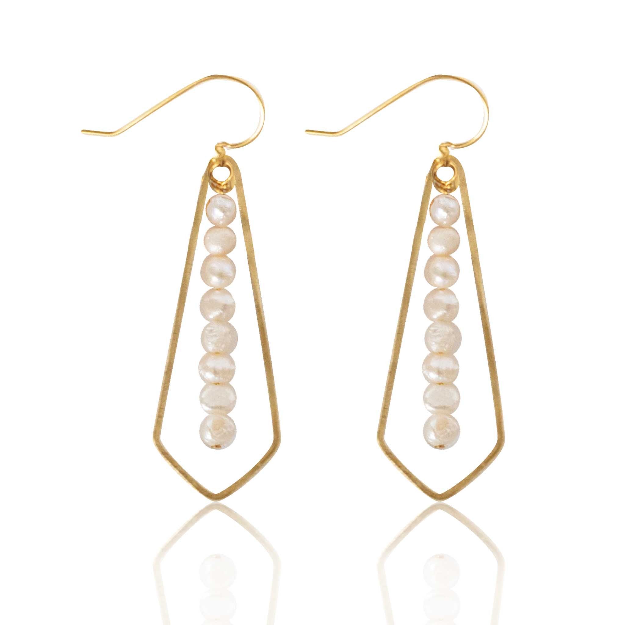 Pearl Bar Earrings