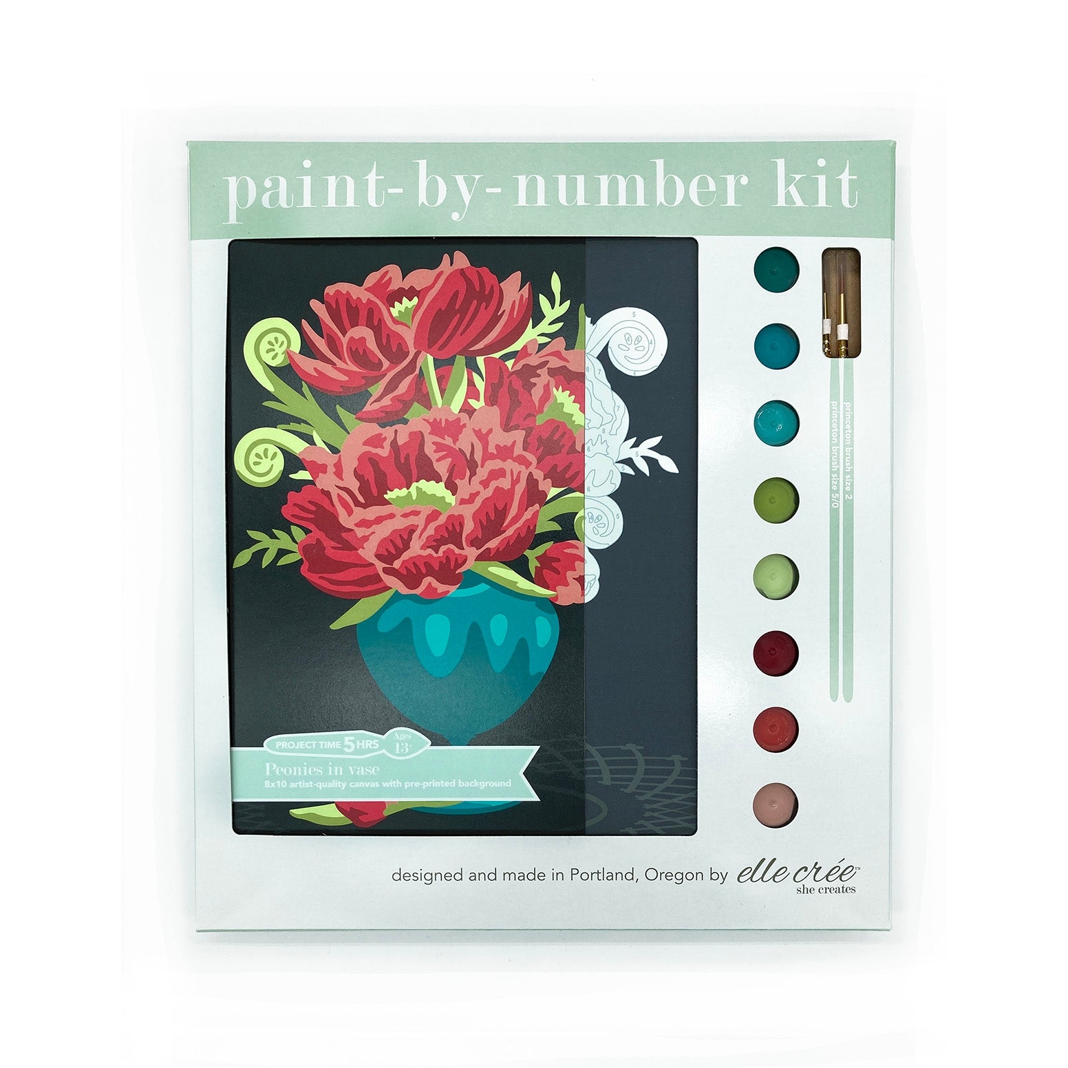 Peonies in Vase Paint-by-Number Kit