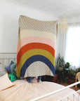 Rainbows + Raindrops Knit Blanket