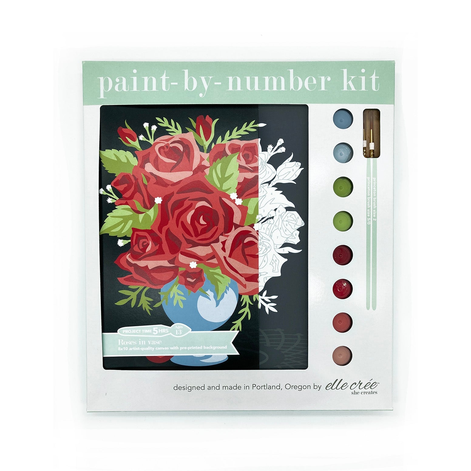 Roses in Vase Paint-by-Number Kit
