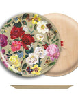 Roses Round Birchwood Tray