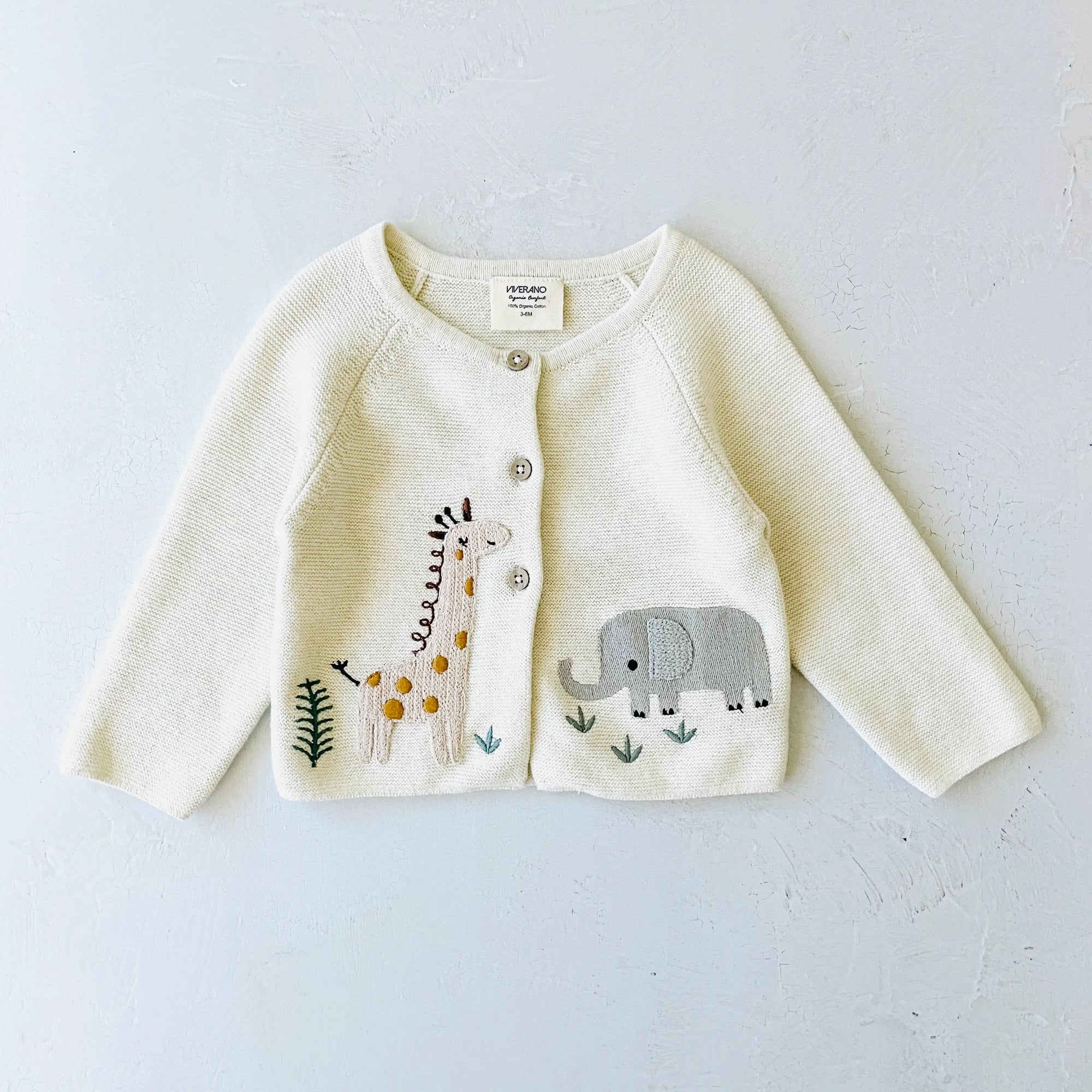 Animal Safari Embroidered Baby Cardigan
