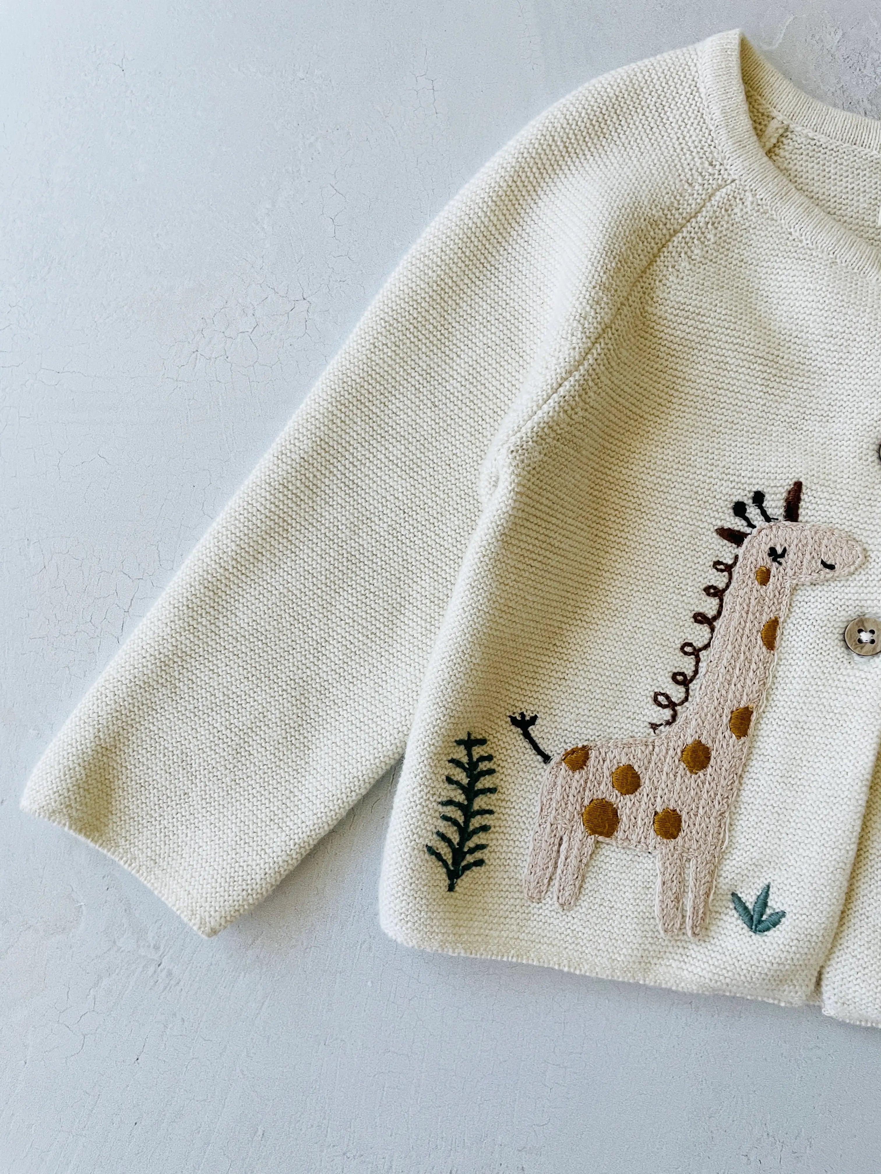 Animal Safari Embroidered Baby Cardigan
