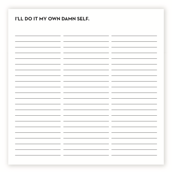 My Own Damn Self List Pad