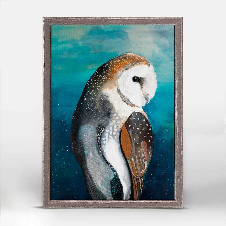 Starry Barn Owl Mini Canvas