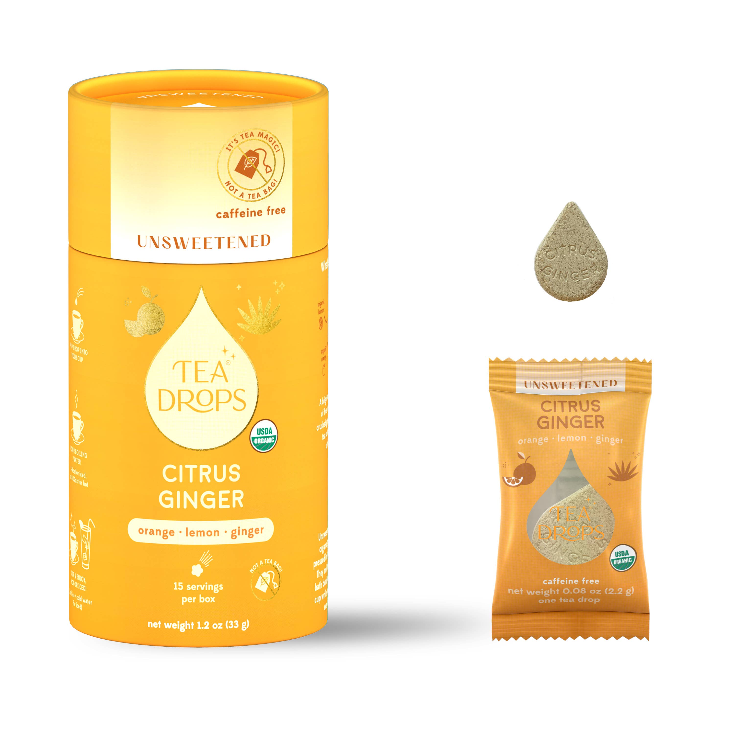 Unsweetened Tea Drops Citrus Ginger Red Orchard