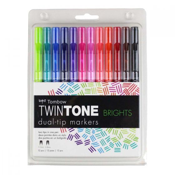 Twintone Dual-Tip Marker Set - Bright