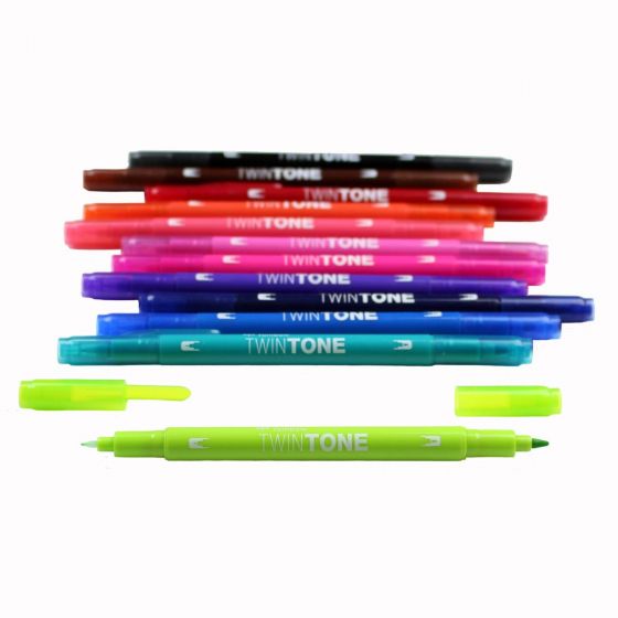 Twintone Dual-Tip Marker Set - Bright