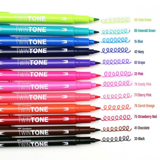 Twintone Dual-Tip Marker Set - Bright