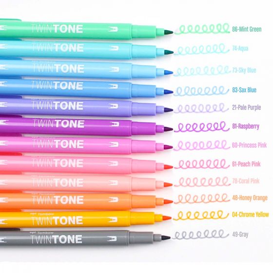 Twintone Dual-Tip Marker Set - Pastel