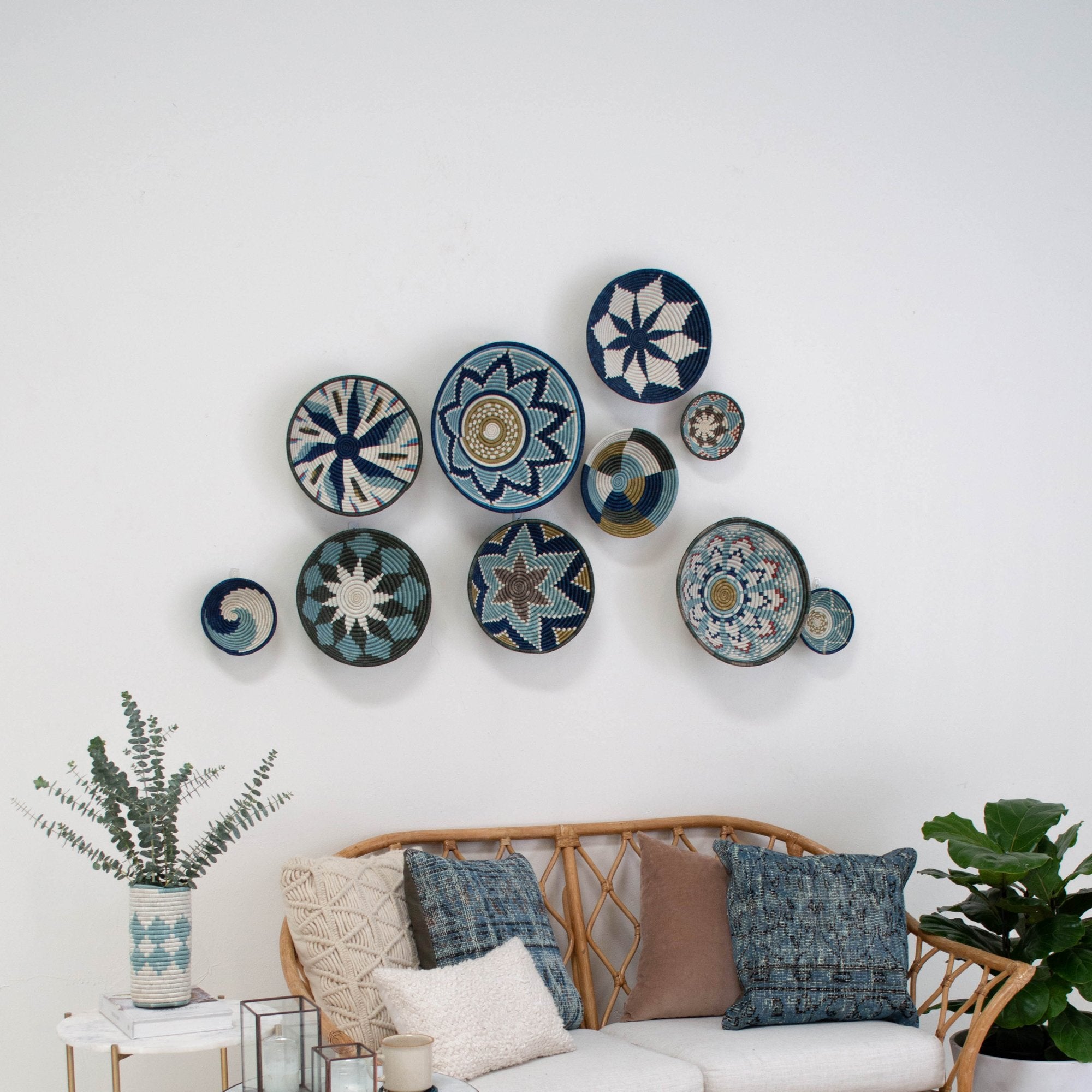 Silver Blue 10&quot; Umuseke Basket