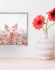Wildflower Pig Mini Canvas