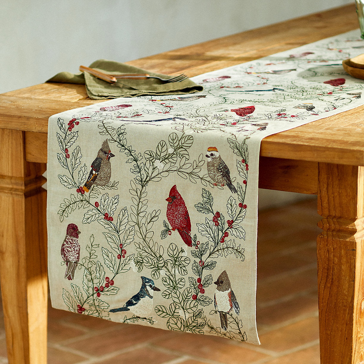 Winter Birds Table Runner