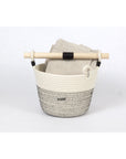 Woven Basket With Wooden Handle